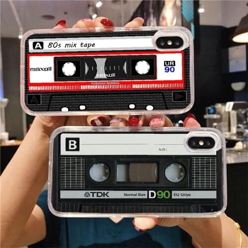 Vintage Cassette tape retro style Phone Case For Samsung Galaxy Note 4 8 9 10 20 S8 S9 S10 S10E S20 Plus UITRA Ultra transparent