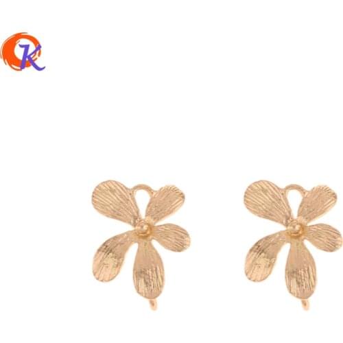 Cordial Design 50Pcs 10*12MM Jewelry Accessories/Earrings Connectors/Flower Shape/Genuine Gold Plating/Hand Made/DIY Making