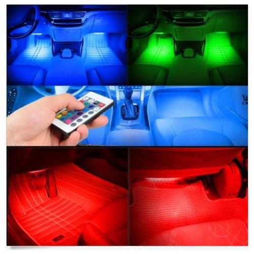 Remote Music Voice Wireless Control Car Interior Floor Decorative Lights Lamp