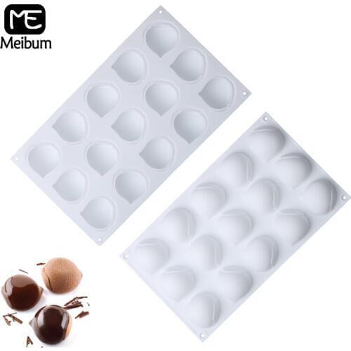 Meibum 15 Cavity Hazelnut Shape Silicone Cake Mold DIY Mousse Dessert Pastry Decoration Mould Chocolate Fondant Pan Baking Tools