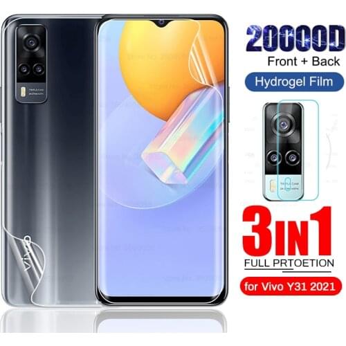 For Vivo Y31 2021 Hydrogel Film VivoY31 Front+Back Screen Protectors Not Glass for Vivo Y31 Y 31 31Y Camera Glass V2036 6.58