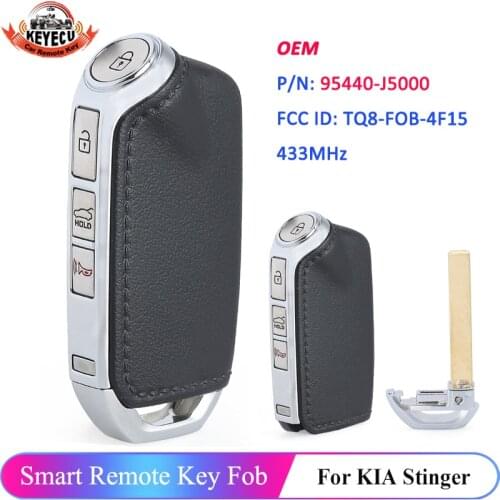 KEYECU OEM P/N: 95440-J5000 FCC: TQ8-FOB-4F15 Keyless 4 Button for KIA Stinger 2018 2019 2020 Remote Control Car Key 95440J5000
