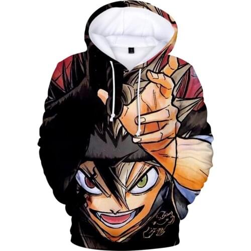 Hot sale Creative Black Clover 3d hoodies sweatshirt High Quality Pullover Hot Sale men/women Autumn Winter Sportswear