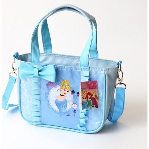 Disney Princess small bag cartoon canvas lunch bag girl tutoring bag one-shoulder tote bag