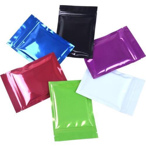 Metallic Mylar Bags Flat Black Aluminum foil Packing Bags Small zip lock plastic bags