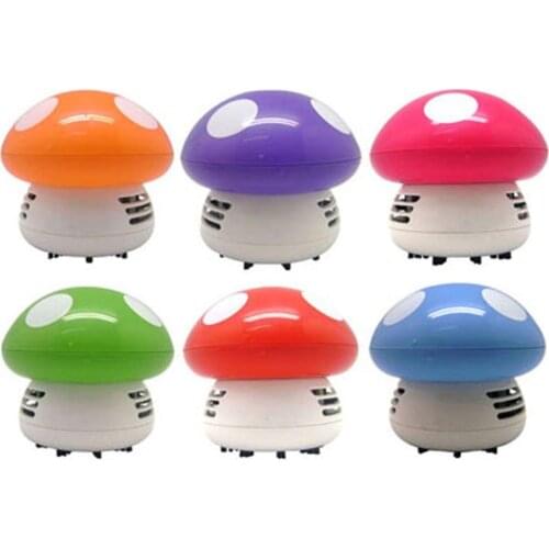 L008 3W 3V Small Mini Cartoon Cute Keyboard Desktop Dust Removal Mushroom Shape Desktop Vacuum Cleaner