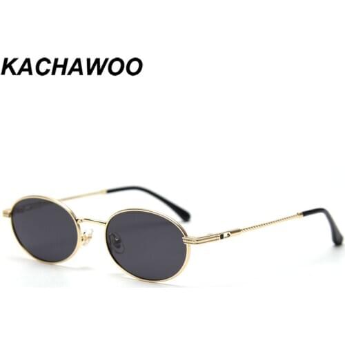 Kachawoo small oval sunglasses men polarized retro eyeglasses alloy frame women shades round gold orange male gifts high quality