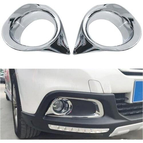 For Peugeot 2008 2014 - 2019 Front Fog Light Frame Cover Trims ABS Fog Lamp Sticker