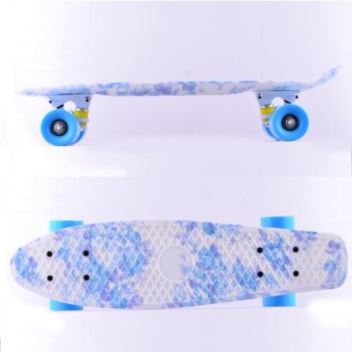 New Retro Classic Mini cruiser blue skateboard longboard complete skateboarding deck Plastic skate long bord Free Shipping