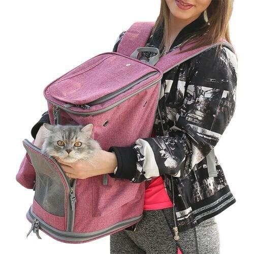 Pet Dog Carrier Backpack Cat Travel Bag Portable Breathable Front Bags For Small Dogs Puppy Chihuahua Teddy Outdoor Carrying M/L