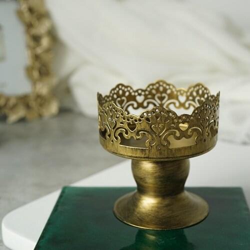 Candle Holder Lace Edge Mini Cupcake Stand 8.5*9cm Metal Iron Singlecup Table Decorating Candy Bar Party Dessert