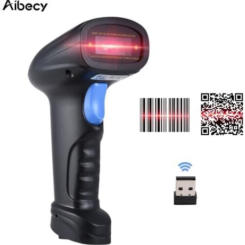 Aibecy Handheld 2.4G Wireless 1D/2D/QR Barcode Scanner Bar Code Reader with USB Receiver 4000 Code Storage Capacity for POS PC
