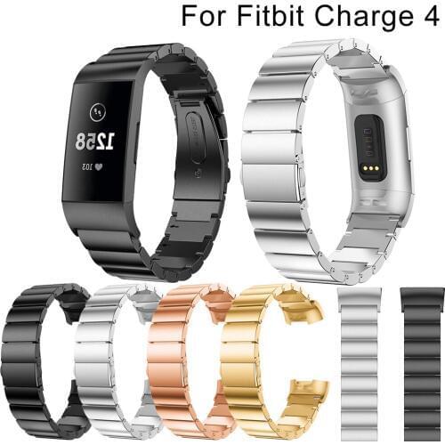 Replacement Stainless Steel Bracelet classic WatchBand Strap For Fitbit Charge 4 Quick Release fashion Watch Support Accessories