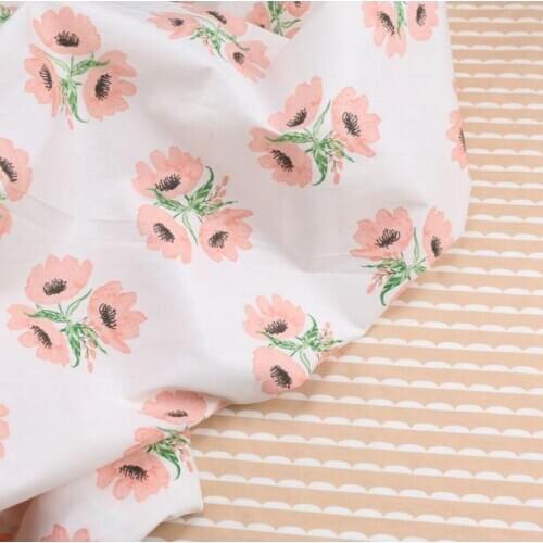 50*235cm Flowers Print 100% Cotton Fabric For sofa cover Bedding Quilt Sewing Cloth Patchwork Needlework DIY Handmade Materials