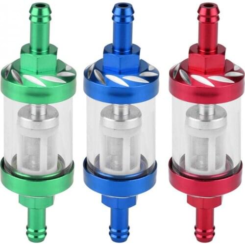 Motorcycle Metal Glass Inline Gas Oil Fuel Filter 8mm Thread Replacement for Motorcycle Motor Accessories