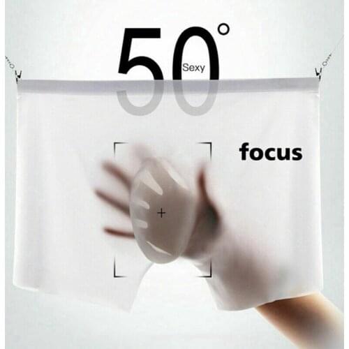 2021 Summer Ice Silk Men Underwear Seamless Transparent Boxer Shorts Ultra Thin Sheer Breathable Comfortable Panties Underpants