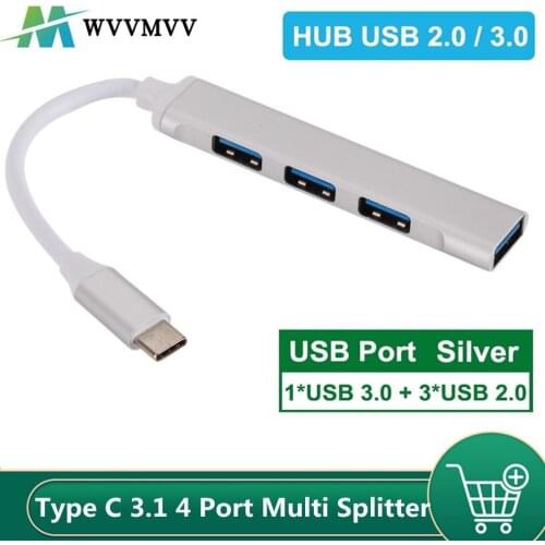 USB C HUB 3.0 Type C 4 Port Multi Splitter Adapter OTG For Xiaomi Lenovo Macbook Pro Air PC Computer Notebook Accessories