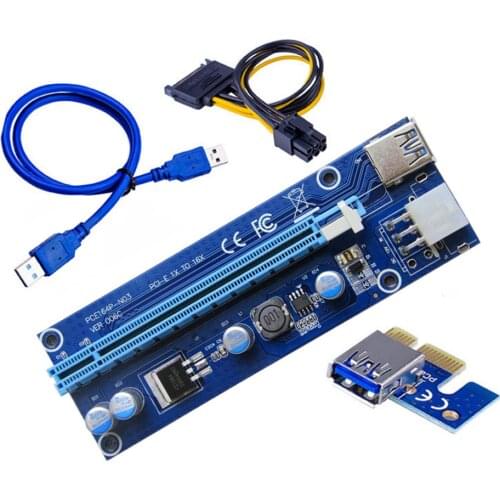 VER006C PCI-E GPU Extender Riser Card 60CM USB 3.0 Cable PCI Express 1X to 16X Extender PCIe Adapter for Miner Mining