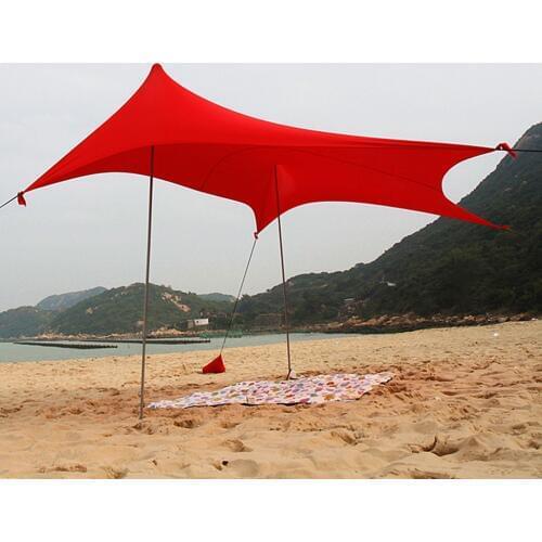 Waterproof Sunshade Tarp Shelter Awning Canopy Camping Beach Tent Cover, Lightweight Foldable