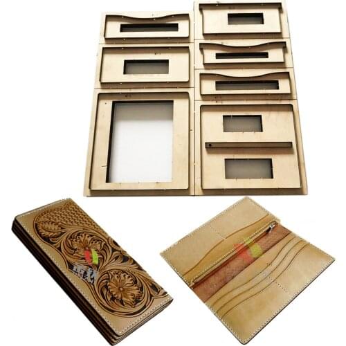 Japan Steel Blade Wooden Die Women Folded Wallet Leather Craft Punch Hand Tool Cut Knife Mould Sewing Accessories