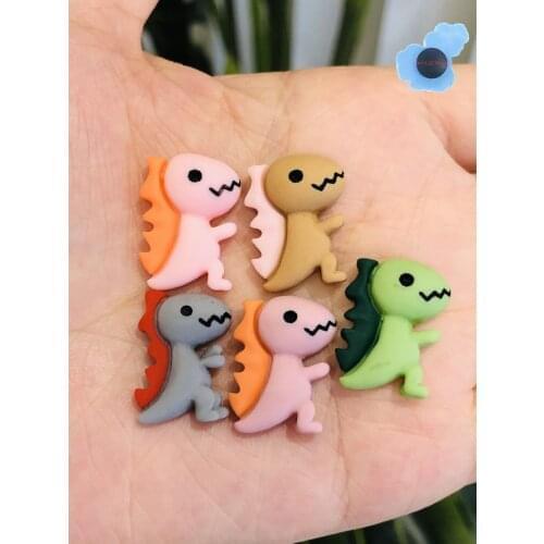 1pcs Cartoon Dinosaur Shoes Accessories Garden Resin Shoe Decorations Fit Croc Jibz Charm Boys Girls X-mas Present