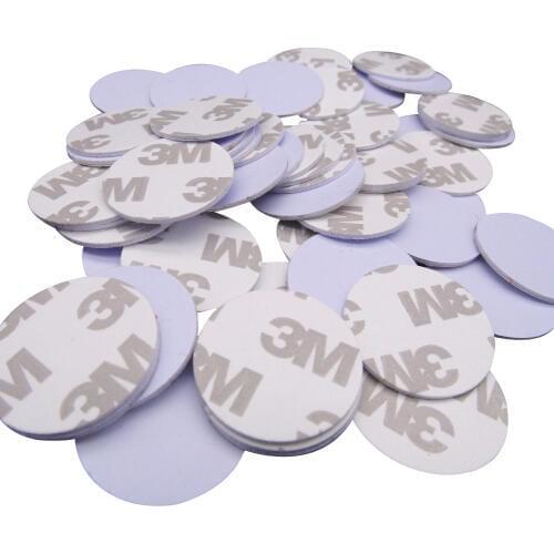 100PCS/LOT) TK4100(EM4100)New Dellon RFID 125khz 3M Stickers Coins 25mm Smart Tags Read-only Access Control Cards