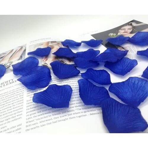 1000pcs Dark Blue Artificial Silk Rose Flower Petals Wedding Favor Accessories Party Event Decoration Table Windows Confetti