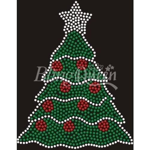 BlingQueen 25PCS/LOT Rhinestone Appliques Christmas Tree Design