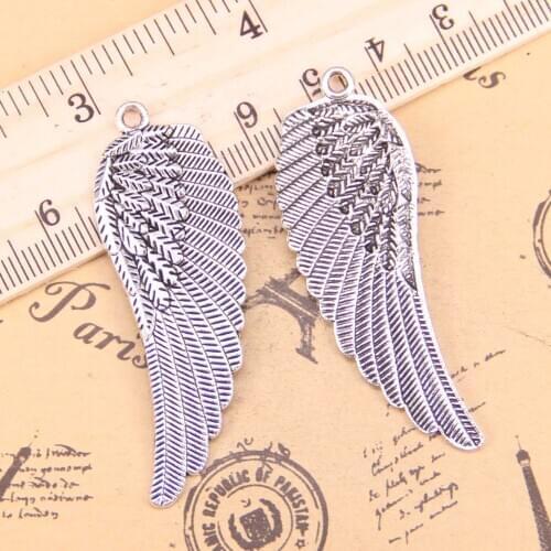 6pcs Charms angel wings 55x19mm Antique Pendants,Vintage Tibetan Silver Jewelry,DIY for bracelet necklace