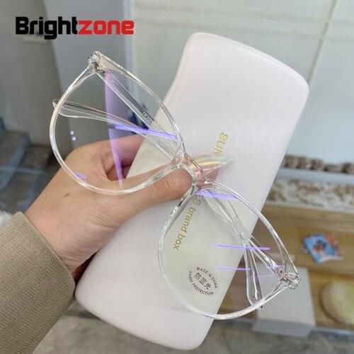 BrightzoneTransparent Computer Glasses Frame Women Men Anti Blue Light Round Eyewear Blocking Glasses Optical Spectacle Eyeglass