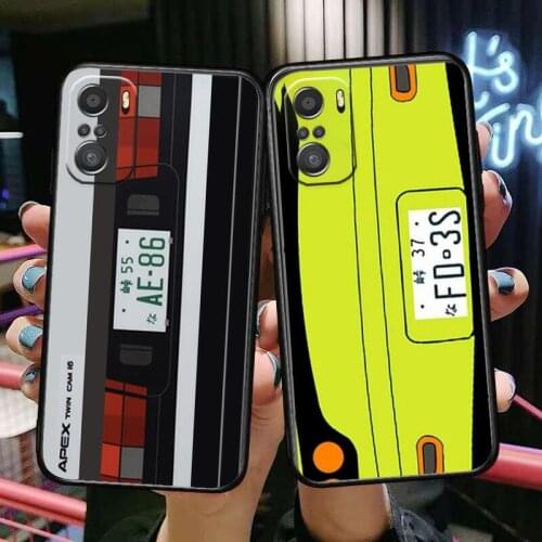 Initial D Car taillight Phone Case For xiaomi redmi 11 Lite pro Ulitra 10 9 8 MIX 4 FOLD 10T Black Cover Silicone Back Prett