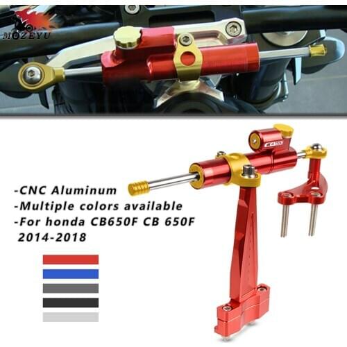 CNC Motorcycle Steering Stabilizer Damper&Mounting Bracket Kit For Honda CB650F CB 650F CB 650 F 2014-2018 2017 2016 2015