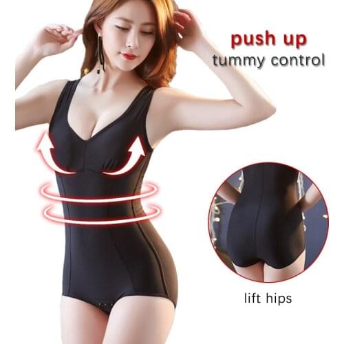 Breasted Lingerie Push Up Bodysuit Slimming Waist Trainer Shapewear Butt Lifter Playsuit Tummy Control Body Shaper Underwear