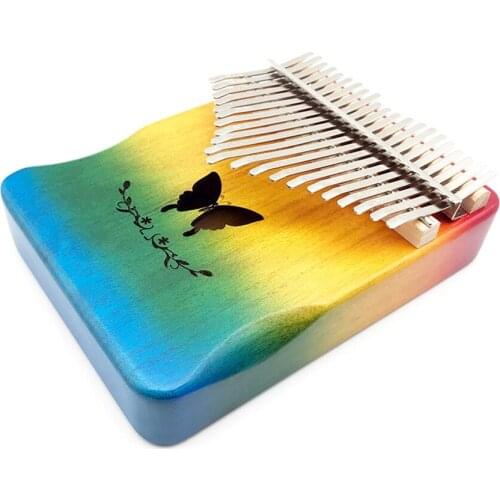 Kalimba 17 Key Thumb Piano with Study Instruction Tune Hammer, Portable Mbira Sanza African Wood Finger Piano Musical Instrument