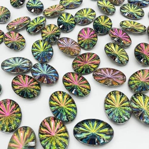 18X25mm Rhinestone Trim Sharp Bottom Stones and Crystals DIY Jewellery Accessories AB Color Acrylic Oval 10pcs