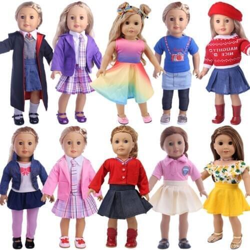 Doll Clothes New Arrivals Doll Baby Magic Uniform Dress Skirt For 18 Inch American&43 Cm Baby New Born Doll Girls Toy Russia DIY
