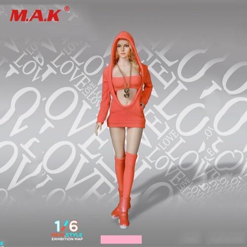1/6 Scale Girl Clothes FG052 Sexy Female Knitted Sweater Suit Hoodie Clothes Set for 12 inches Action Figure Body