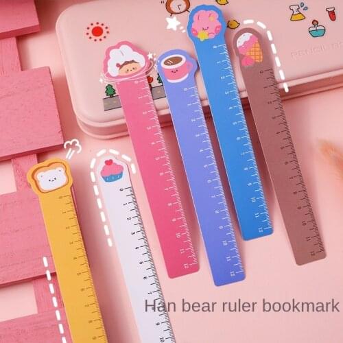 Cartoon cute pet ruler bookmark student creative painting scale learning stationery bendable ruler kwaii acessorios