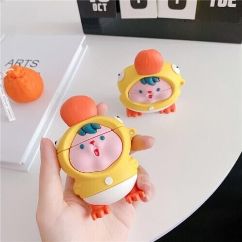 Cute 3D Cartoon Duck For AirPods 1 2 Pro Charging Soft silicon Cover Wireless Bluetooth Earphone Case for airpods 2 case Luxury