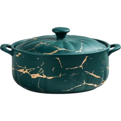 Marble grain high temperature frosted domestic stew, binaural soup nest, tonic, waterproof layer, stew pot, healthy stew