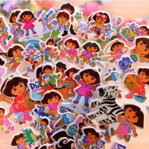 Cartoon princess Dora Bubble stickers Puffy wall stickers for children gift puffy reward rooms decoration Toys Scrapbook