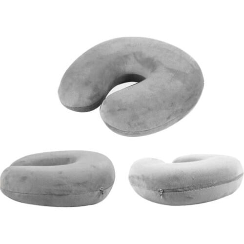 1PC New U Shaped Travel Pillow Car Air Flight Inflatable Pillows Neck Support Headrest Cushion Soft Nursing Cushion Black