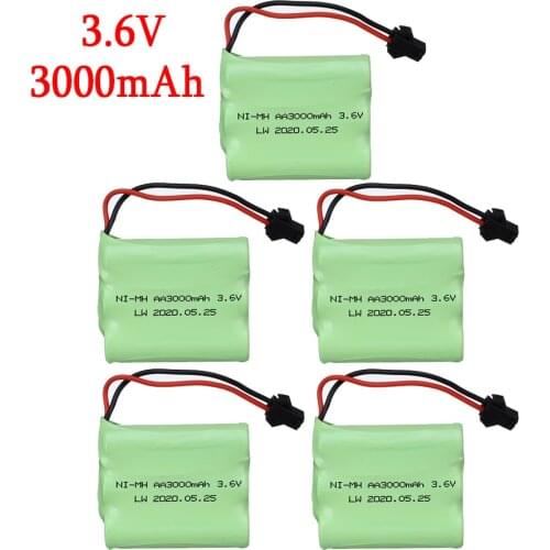 3.6V 3000mAh Ni-MH AA Battery pack M model 3.6V rechargeable NIMH Battery SM Plug For Rc toys car boat truck train parts 1-10PCS