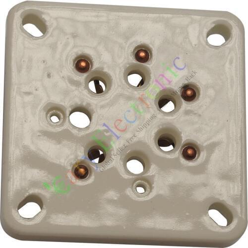 Wholesale and retail 1pc 7Pin Gold copper Ceramic vacuum Tube sockets HIFI audio amplifier radio DIY free shipping