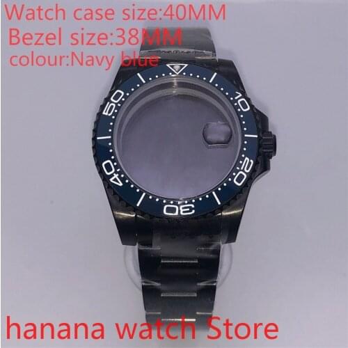 Suitable for NH35 36 Mingzhu2813 Miyata automatic winding 40mm sealed back black box series, with rotating blue bezel