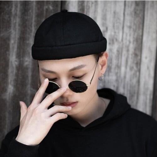 Men Street Casual Docker Sailor Biker Hat Loop Beanie Brimless Cap Fashion Unisex Pumpkin Vintage Navy Beanies