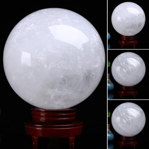Natural Ice Continent Stone White Opal Crystal Sphere Ball Energy Stone Healing Sphere Decor Natural Stones And Minerals
