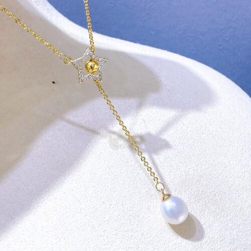 Star Design Waterdrop Pearl 7-8mm Adjustable Necklace Fashion Pearl Jewelry