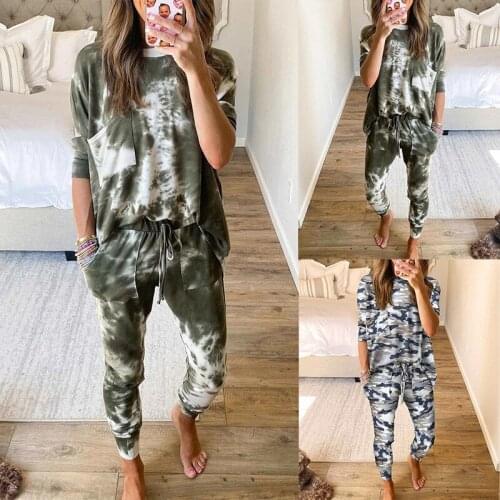 Printed Tracksuit Two Piece Set Women Spring Autumn Clothes Full Sleeve O-Neck Top And Pants Leisure Suit Jogging Femme Ensemble