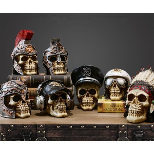 Skull Statues Africa Home Decor Resin ornaments Decoration Human Animal Pirate Skull gather Skeleton Abstract Sculpture Carving